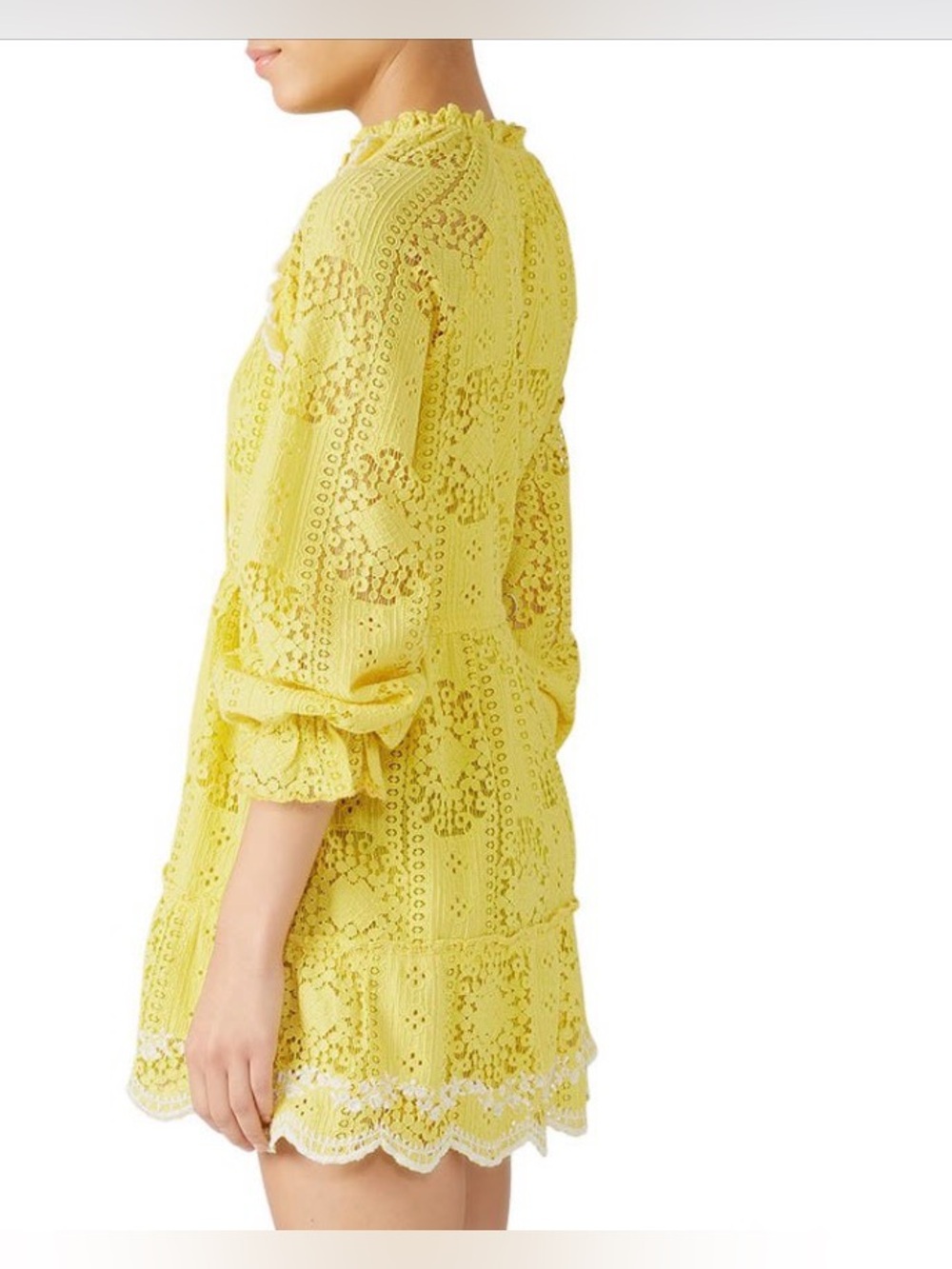 Hemant & Nandita Sol Yellow Lace Mini Dress - Picture 9 of 10